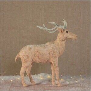 Blush Stag Standing Stonewashed Pink Set of 2 Rustic Deer Decor Home Wall Acnt